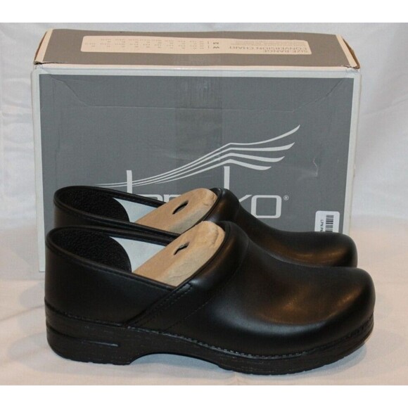 DANSKO MEN'S PROFESSIONAL SLIP-ON CLOGS ARCH SUPPORT 47 US 13.5-14 BLACK LEATHER - Picture 1 of 7